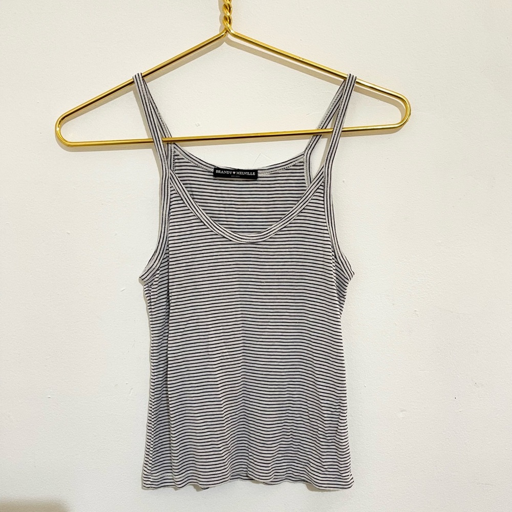 Brandy Melville striped one size classic spaghetti strap tank top